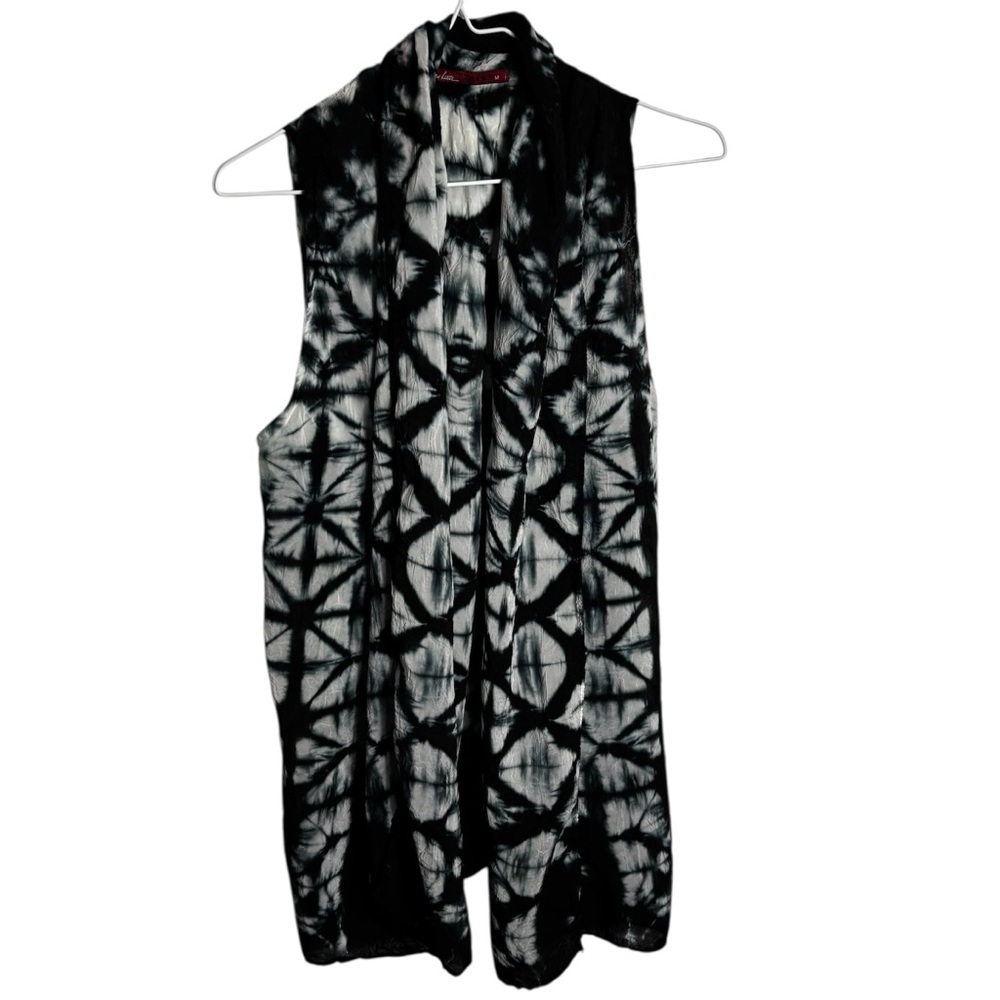 Y2K Tie Dye Flowy open front sleeveless kimono cardigan
